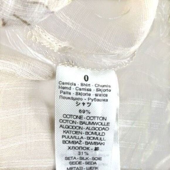 Forte Forte Cream Lily Print Italy Silk Blend Button Front Shirt Size 0 - Picture 9 of 11